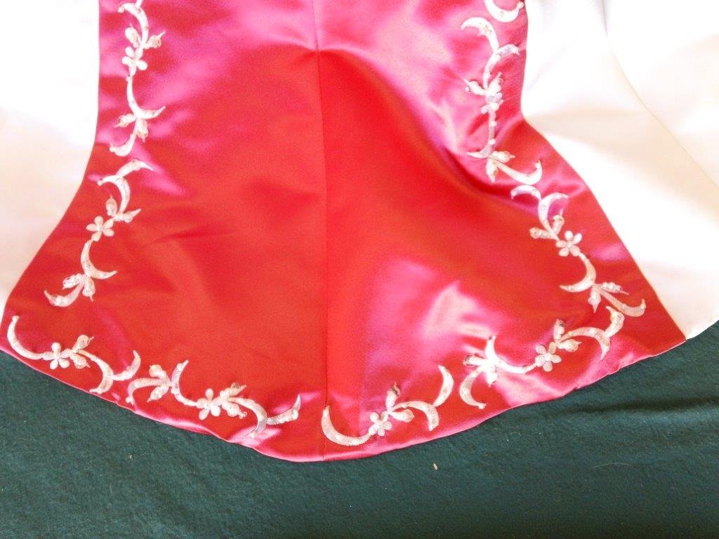 white and coral toddler flower girl dress 